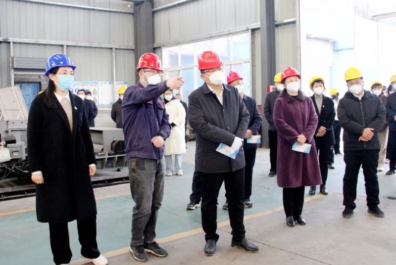 馬村區(qū)委書記師少輝，區(qū)委副書記、區(qū)長(zhǎng)王婕等人到演風(fēng)公司進(jìn)行調(diào)研